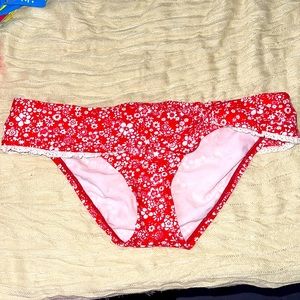 New floral red bikini bottom